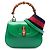 Borsa a manico Gucci Green Mini in pelle di vitello 1947 Bamboo Verde