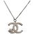 Collana con pendente Chanel Silver CC Brass Crystal Argento - vista 3
