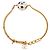 Bracciale charm a forma di pallone da calcio in resina e cristallo placcato oro CC Gold di Chanel D'oro - vista 4