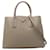 Prada Borsa Saffiano Cuir Double Grigio Medium Marrone