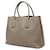 Prada Borsa Saffiano Cuir Double Grigio Medium Marrone - vista 2