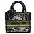 Lady D Lite in tela ricamata Zodiac blu Medium di Dior Blu navy
