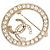 Spilla rotonda Chanel Gold CC placcata oro e strass D'oro