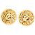 Orecchini Chanel Gold CC placcati oro Arabesque Clip On tondi D'oro
