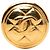 Spilla rotonda trapuntata Chanel Gold CC placcata oro D'oro