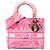 Lady D Lite em tela Toile De Jouy bordada rosa, tamanho Medium, Dior
