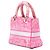 Lady D Lite em tela Toile De Jouy bordada rosa, tamanho Medium, Dior - vista 2