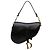 Borsa Saddle in pelle di vitello liscia nera Dior Nero