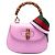 Borsa Gucci Pink Mini Calfskin Web 1947 Bamboo Top Handle Rosa