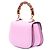 Borsa Gucci Pink Mini Calfskin Web 1947 Bamboo Top Handle Rosa - vista 2