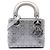 Lady Dior Dior Grigio Mini Satin Cannage con Cristalli Marrone