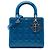 Lady Dior Cannage in vernice blu, misura Medium