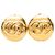 Orecchini Chanel Gold CC placcati oro tondi con clip D'oro