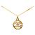 Collana con pendente rotondo Chanel Gold CC placcato oro e strass D'oro