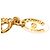 Collana con pendente rotondo Chanel Gold CC placcato oro e strass D'oro - vista 3