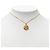 Collana con pendente rotondo Chanel Gold CC placcato oro e strass D'oro - vista 6