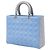 Lady Dior aus zweifarbigem blauem Lammleder groß - Ansicht 2