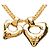 Collana con pendente Chanel Gold CC placcato oro Double Heart D'oro