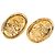 Brincos de pressão ovais Chanel Gold CC banhados a ouro Dourado