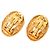 Brincos de pressão ovais Chanel Gold CC banhados a ouro Dourado - vista 2