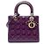 Lady Dior Cannage in vernice viola, misura Medium Porpora