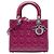 Lady Dior Cannage in vernice rosa, misura Medium