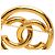Spilla rotonda Chanel Gold CC placcata oro D'oro - vista 3