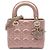 Lady Dior Mini in raso rosa con cristalli Swarovski Cannage