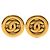 Orecchini Chanel Gold CC placcati oro tondi con clip D'oro