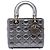 Dior Grau Kleines Metallic Lambskin Cannage My ABCDior Lady Dior Braun