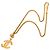 Collana con pendente a sfera filigrana CC placcato oro Chanel Gold D'oro