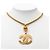 Collana con pendente a sfera filigrana CC placcato oro Chanel Gold D'oro - vista 6