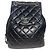 Chanel Quilted Black Leather Backpack