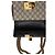 Gucci Marmont Schultertasche aus GG Supreme Canvas und Leder Braun Schwarz Beige
