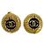 Chanel Vintage Coco Mark vergoldete Ohrringe mit schwarzer Hardware Golden