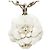 Collana Chanel Coco Mark Motif Camelia Argento Bianco - vista 2