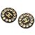 Timeless Orecchini a clip rotondi Vintage Chanel Coco Mark Nero D'oro