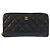 Cartera larga de cuero negro Matelassé Coco Mark CHANEL