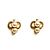 Chanel circa 1983 Orecchini Clip CC in Metallo Dorato Trefoil D'oro - vista 2