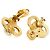 Chanel circa 1983 Orecchini Clip CC in Metallo Dorato Trefoil D'oro - vista 3