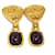 Orecchini a clip Chanel rosso scuro e oro D'oro Bordò