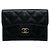 Timeless Chanel Matelassé Compact Tri-fold Wallet Black