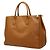 Borsa Tote con Placca Logo Triangolo Prada Marrone - vista 2
