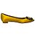 Décolleté basse Manolo Blahnik Jewel Buckle in raso giallo