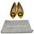 Décolleté basse Manolo Blahnik Jewel Buckle in raso giallo - vista 12