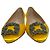 Décolleté basse Manolo Blahnik Jewel Buckle in raso giallo - vista 4