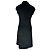 Céline Celine Midi-Kleid mit Rüschenhalsausschnitt aus schwarzer Wolle - Ansicht 3