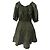 Robe courte à volants et manches bouffantes Ulla Johnson en coton olive Vert Vert olive - vue 3