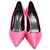 Décolleté a punta Saint Laurent in pelle rosa - vista 3