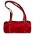 Borsa a tracolla Louis Vuitton Mini Papillon Barrel in raso rosso Bordò
